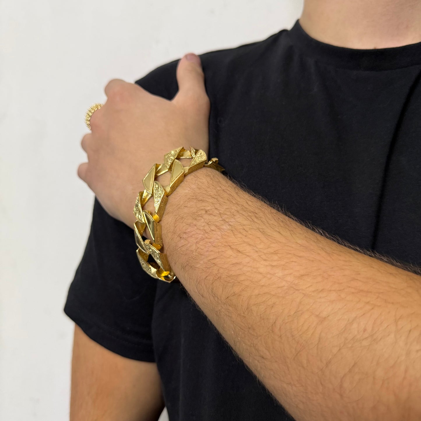 9ct Gold On Silver Chaps Bracelet - 22mm