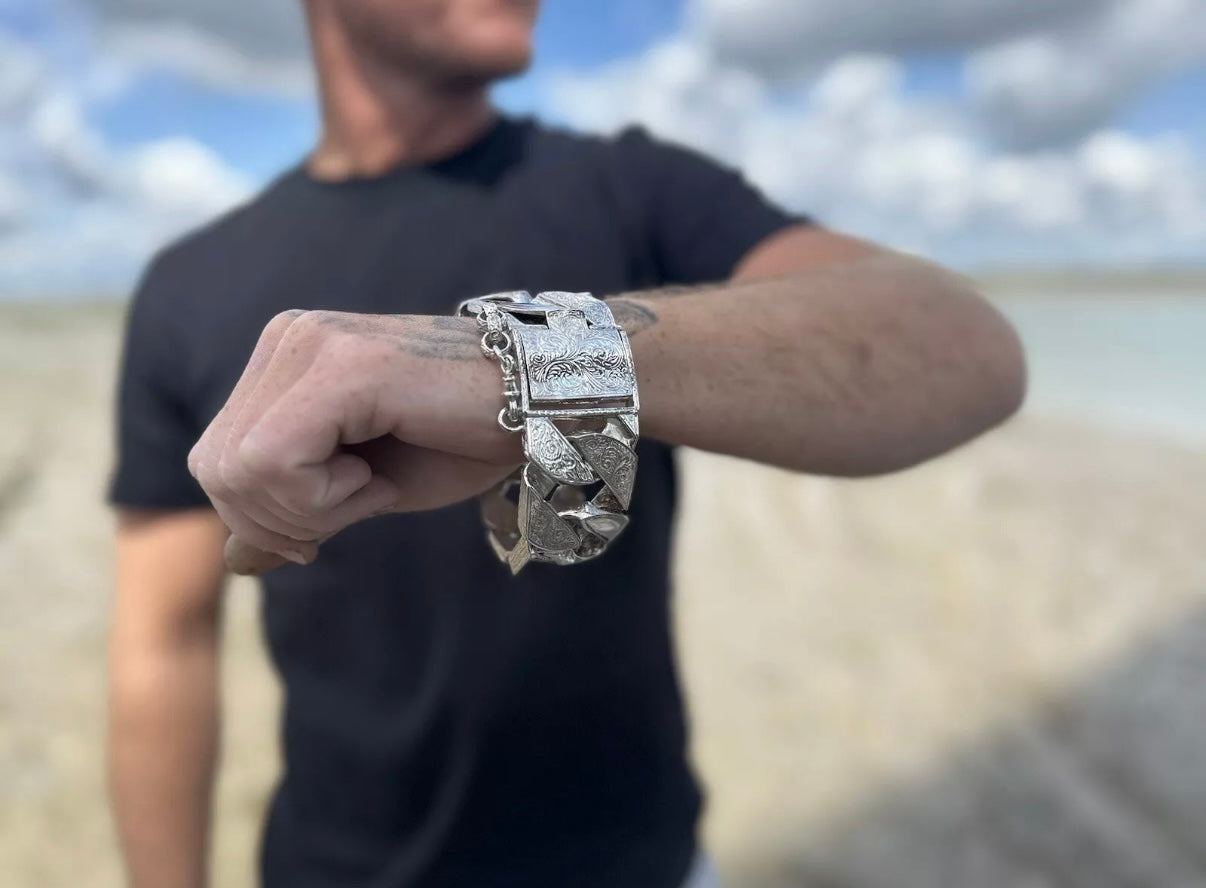 Sterling Silver 38MM Chaps Bracelet