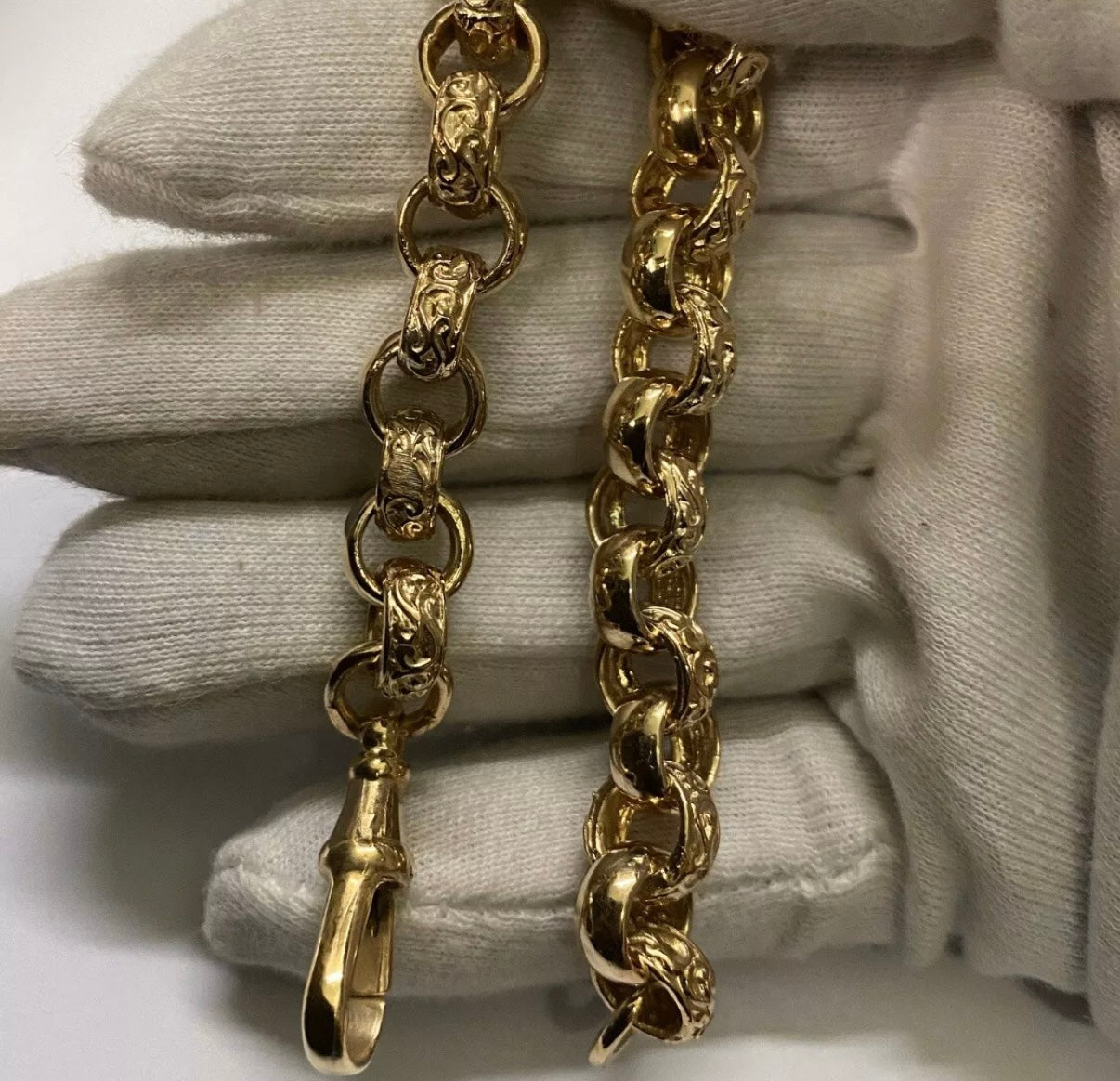 9ct Gold On Silver Belcher Bracelet - 10mm