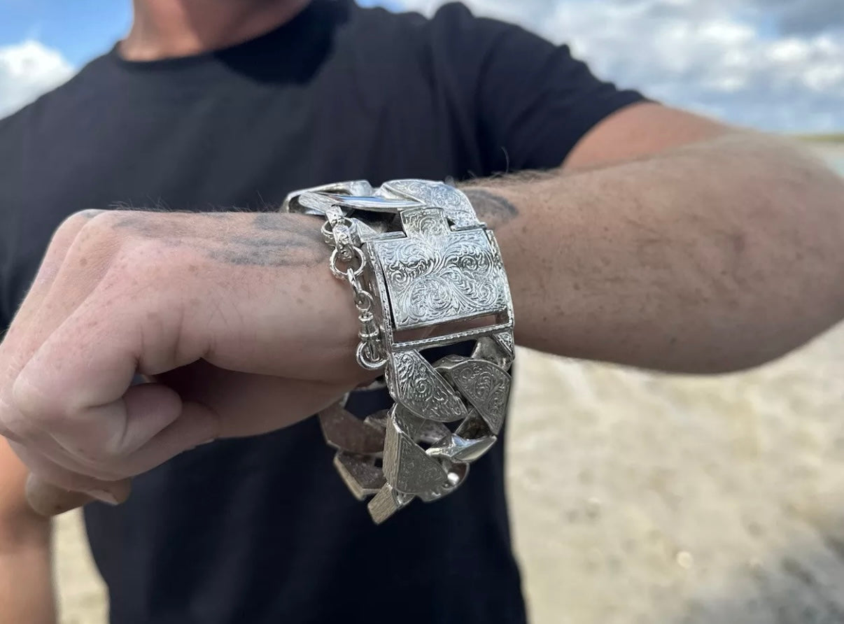 Sterling Silver 38MM Chaps Bracelet