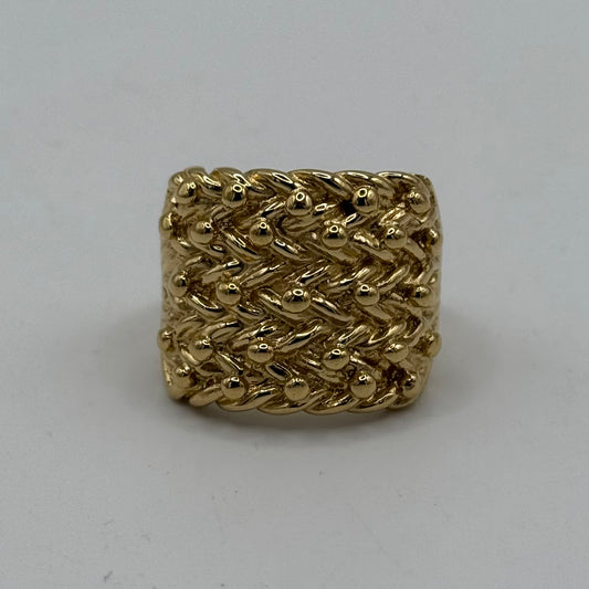 9ct Gold On Silver 5 Row Keeper Ring