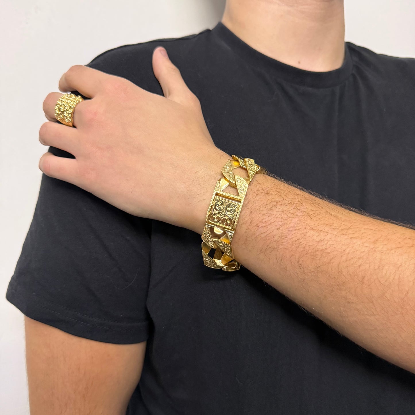 9ct Gold On Silver Chaps Bracelet - 22mm