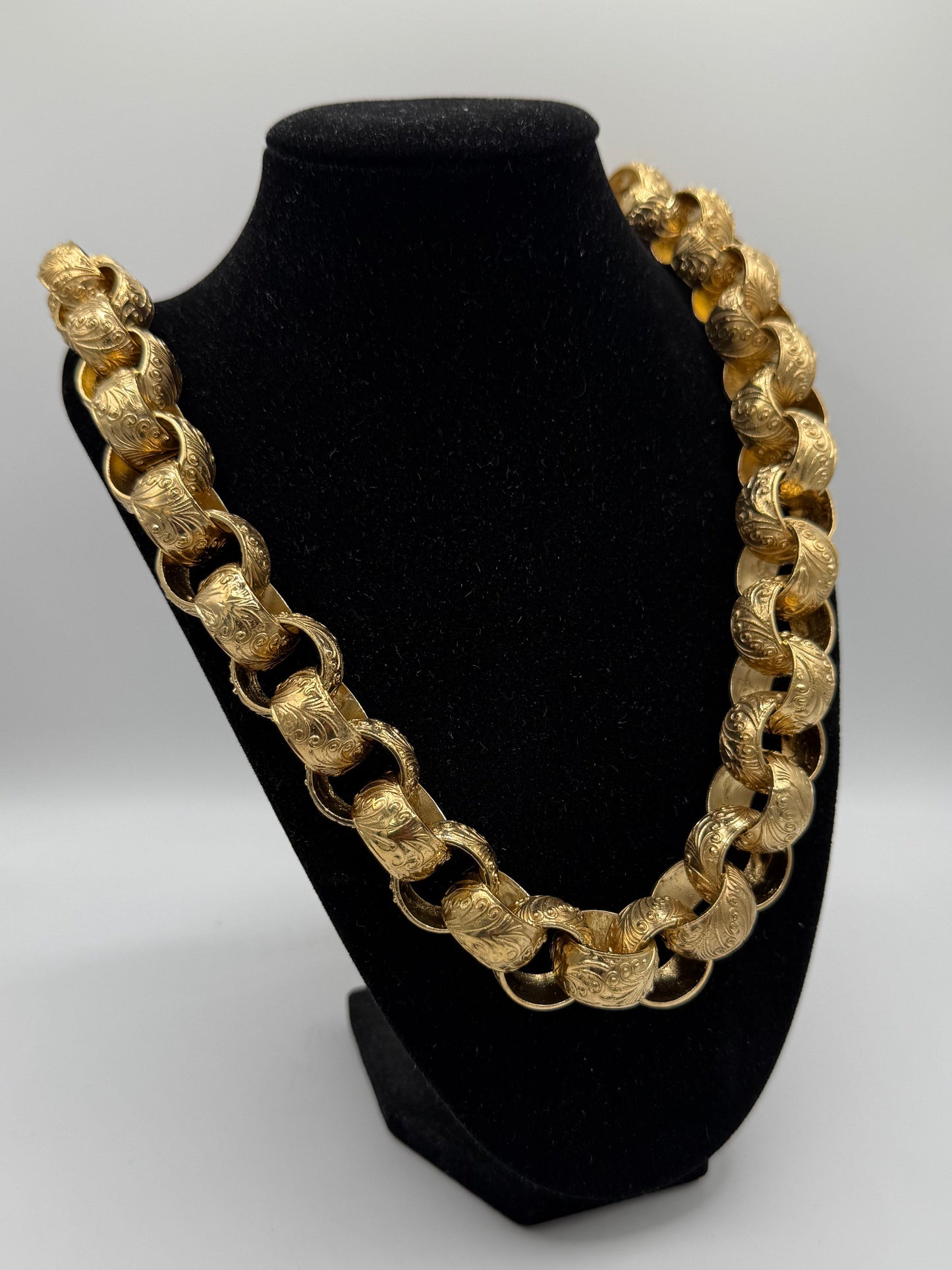 9ct Gold On Silver Belcher Chain Mens - 21mm