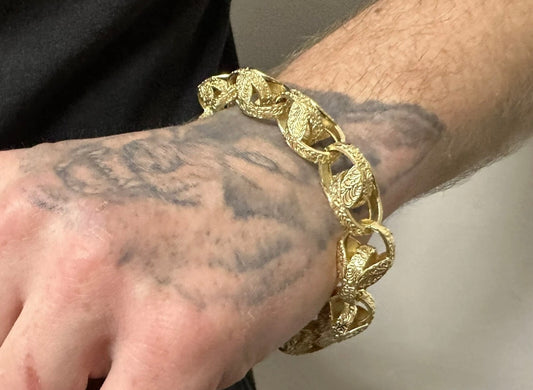 9ct Gold On Silver Tulip Bracelet - 13mm