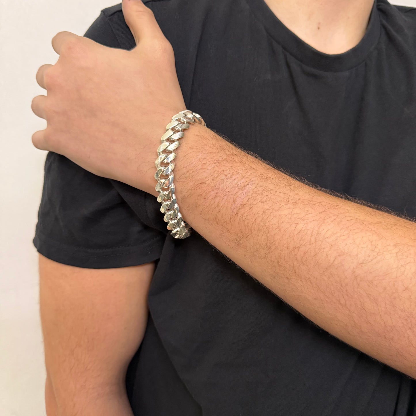 Silver Cuban 14mm bracelet