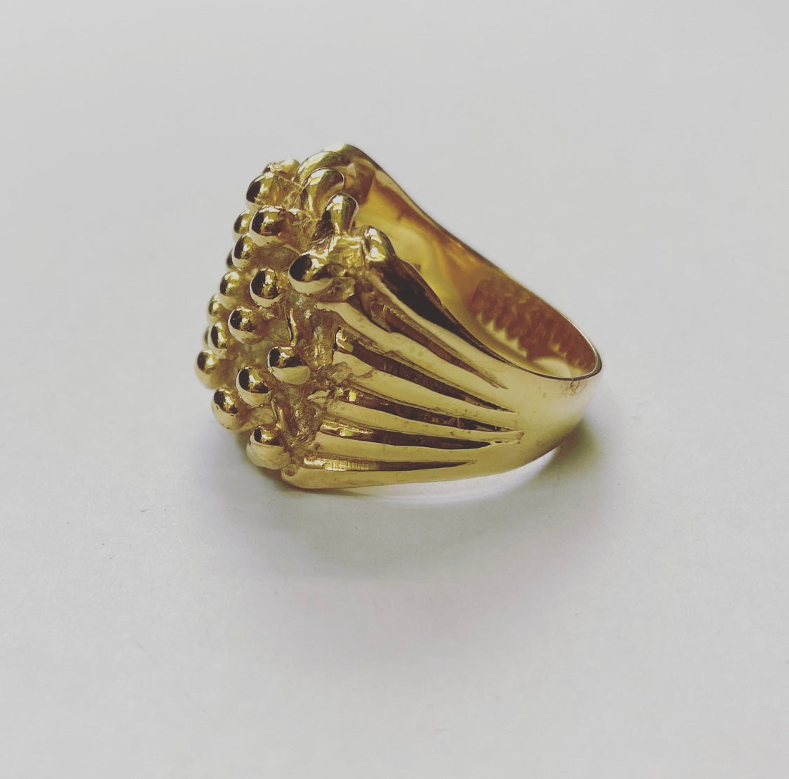 9CT Gold On Silver 5 Row Keeper Ring - All Sizes