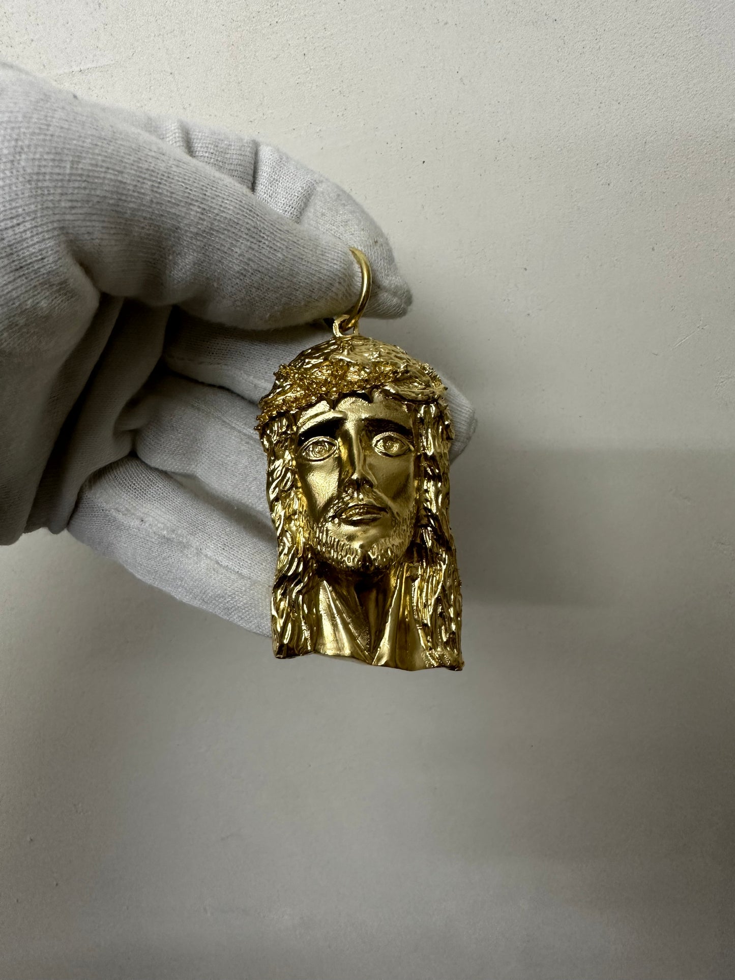 9ct Gold On Silver Jesus Pendant - XL Bail
