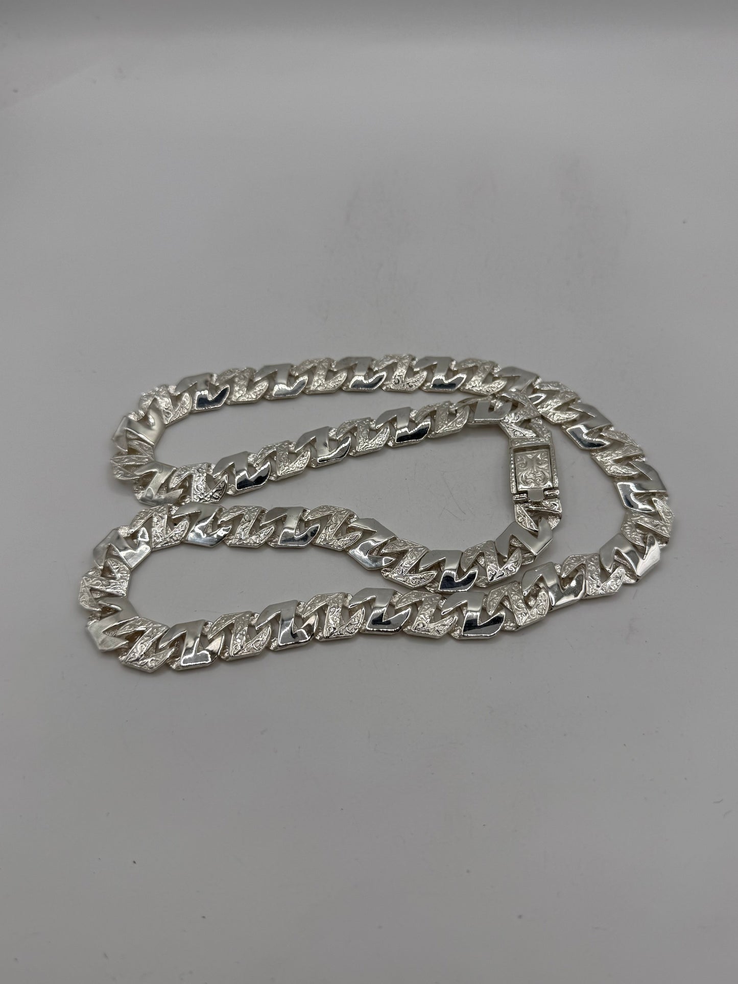Silver Z link chaps chain - 11.5mm