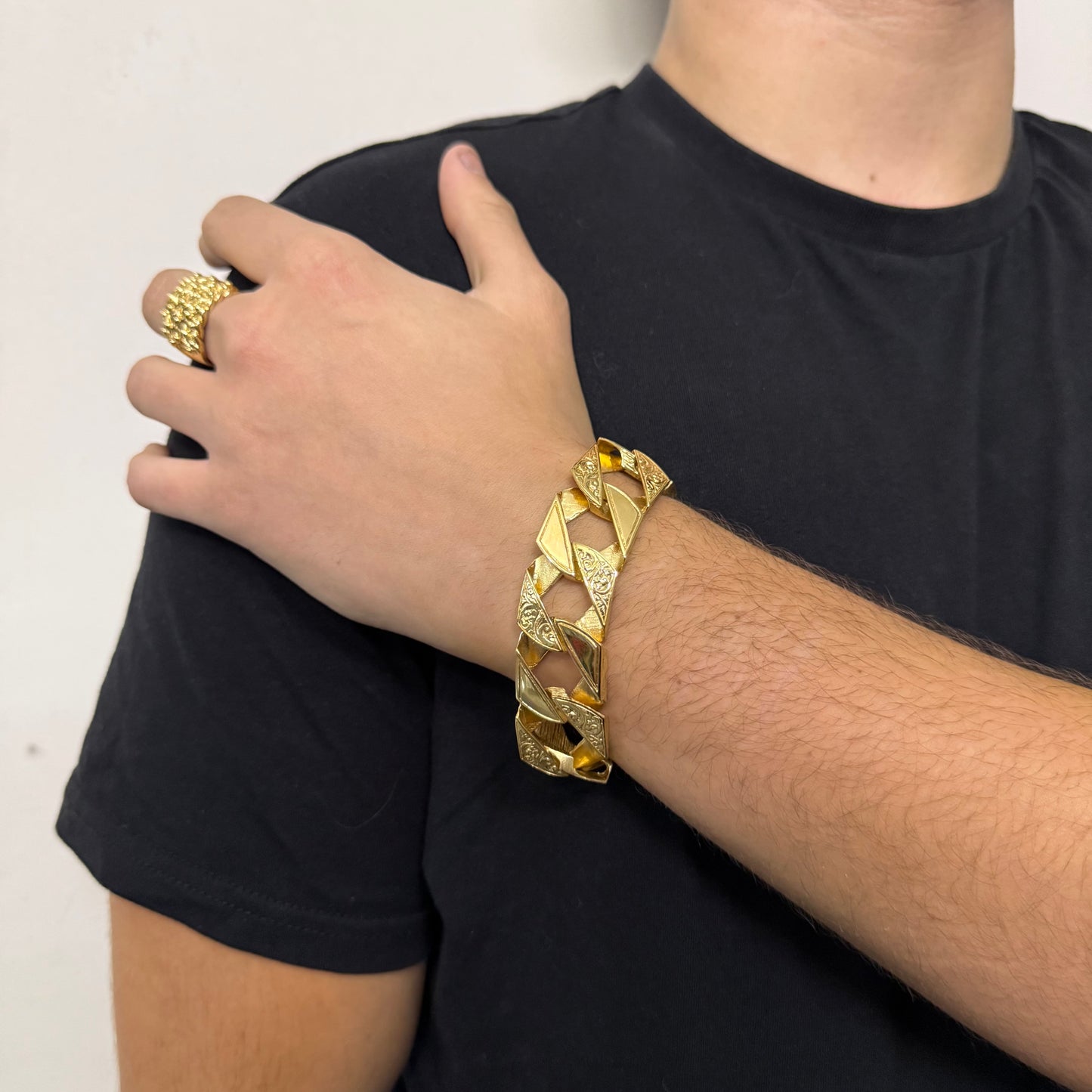 9ct Gold On Silver Chaps Bracelet - 22mm