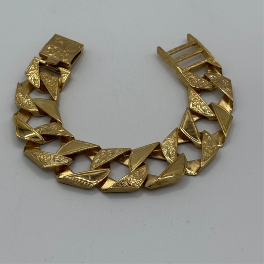 9ct Gold On Silver Chaps Bracelet - 22mm