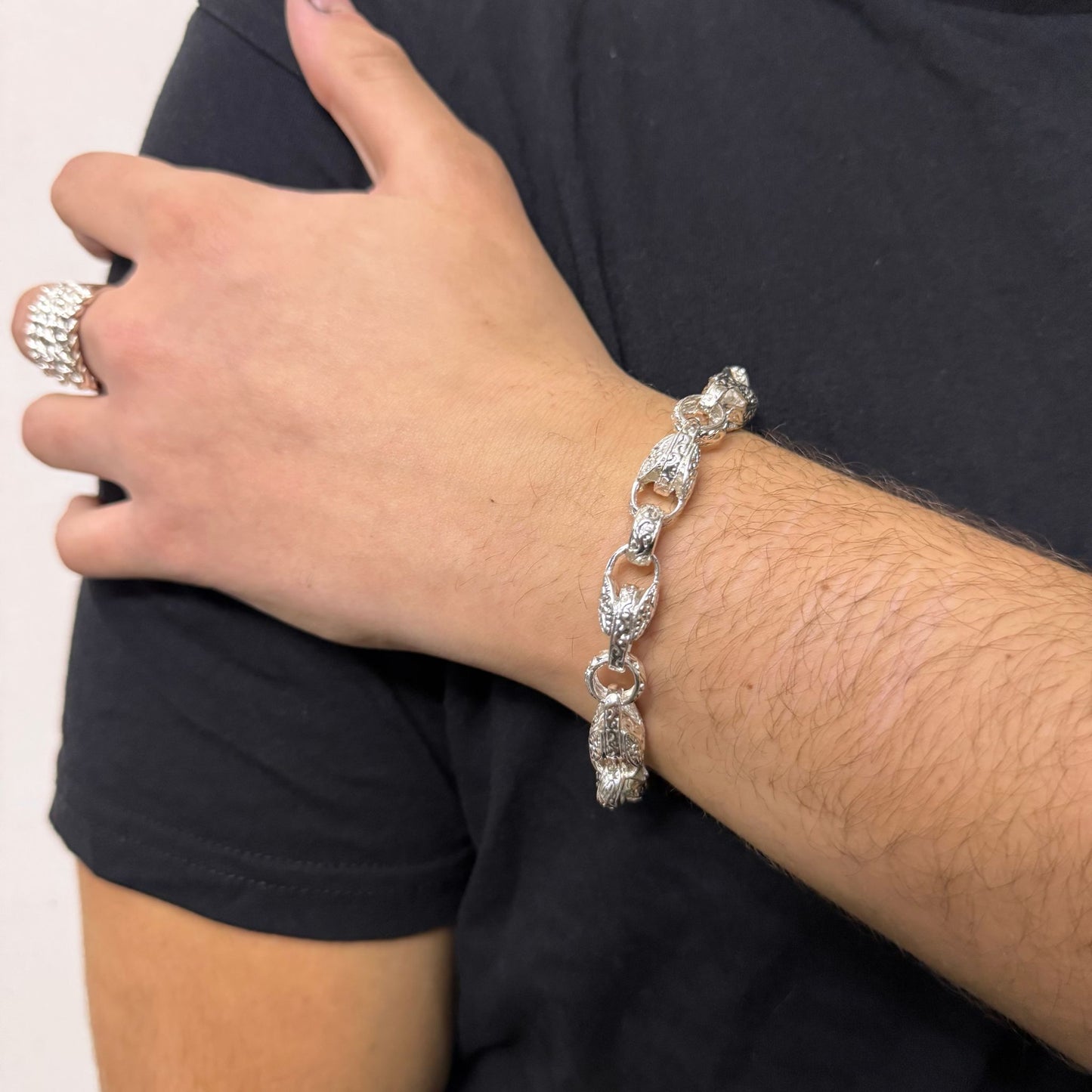 Silver Tulip Belcher Bracelet