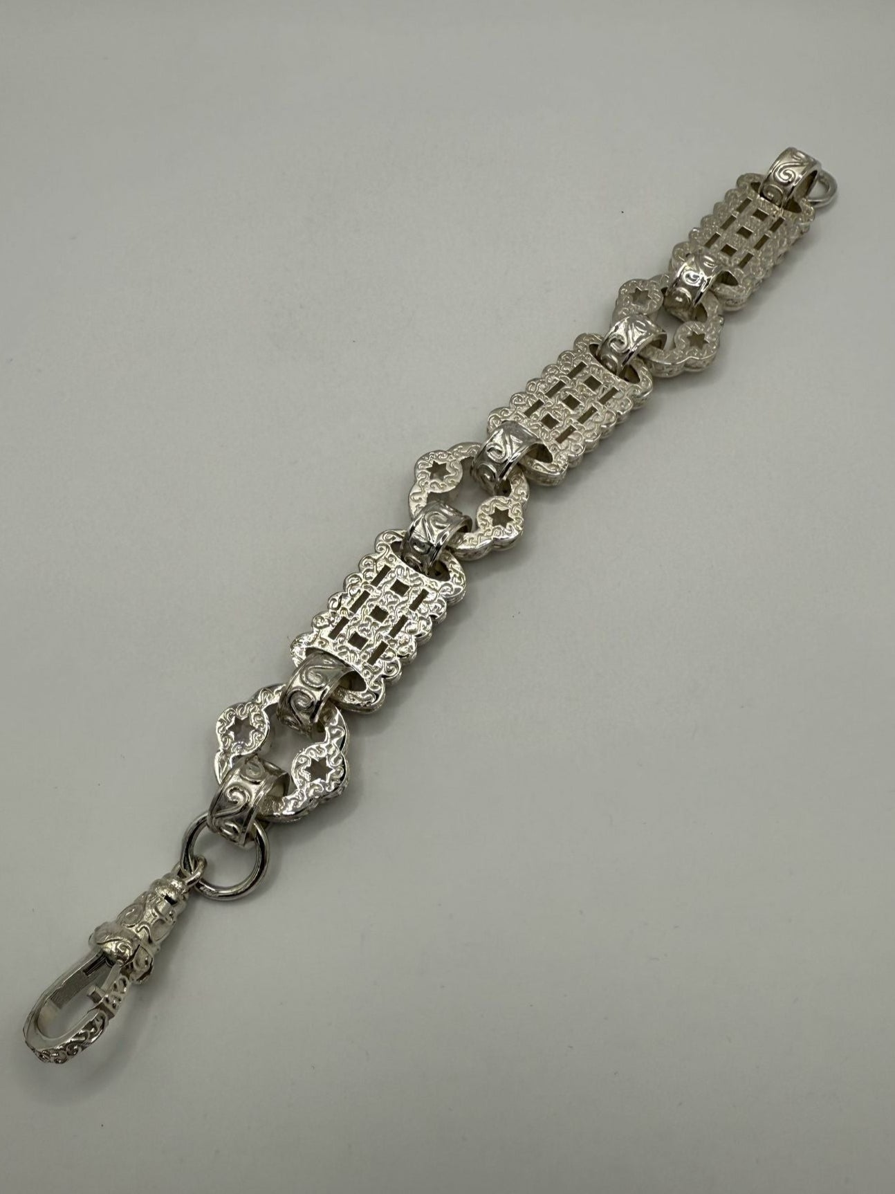 Silver Stars And Bars Bracelet - 20mm