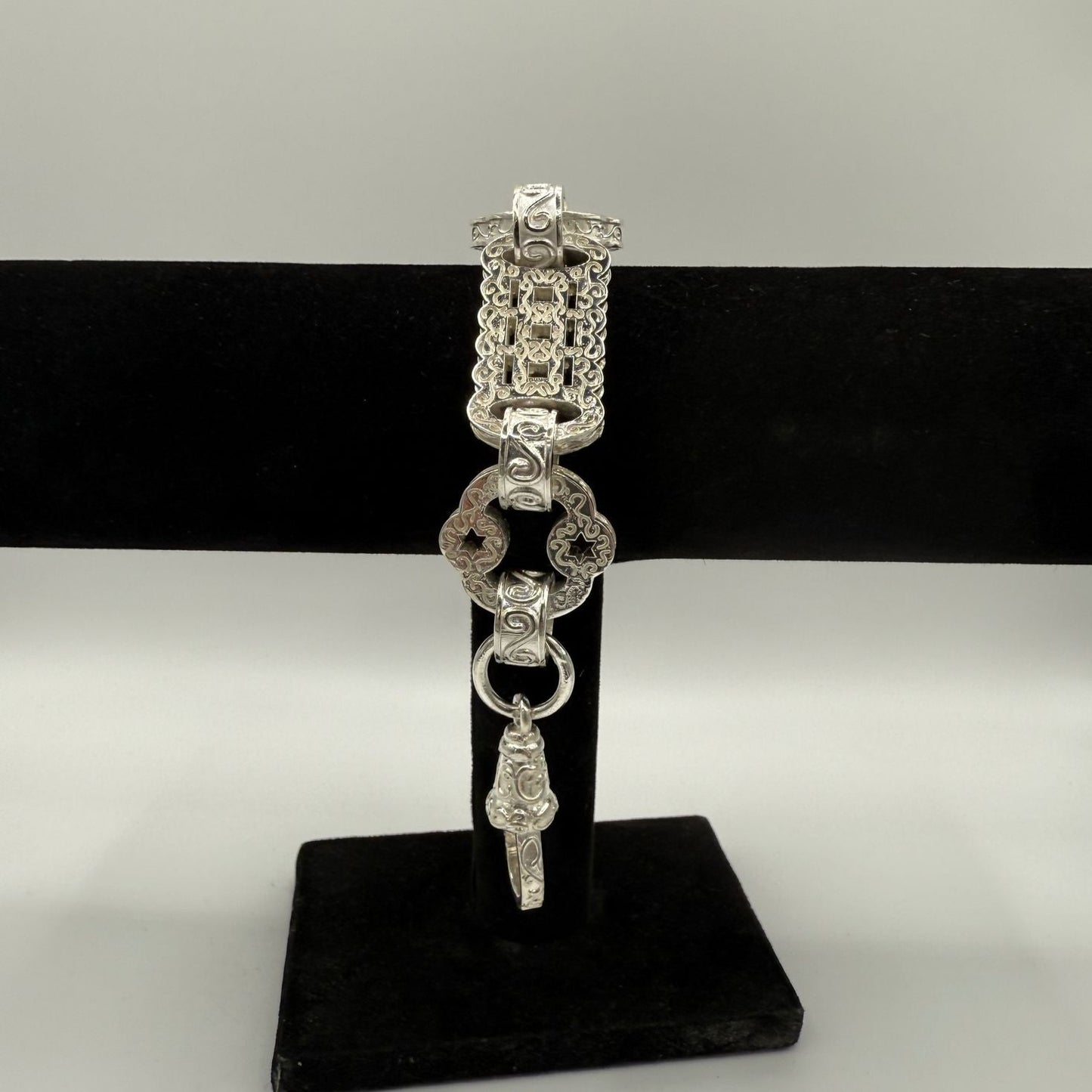 Silver Stars And Bars Bracelet - 20mm