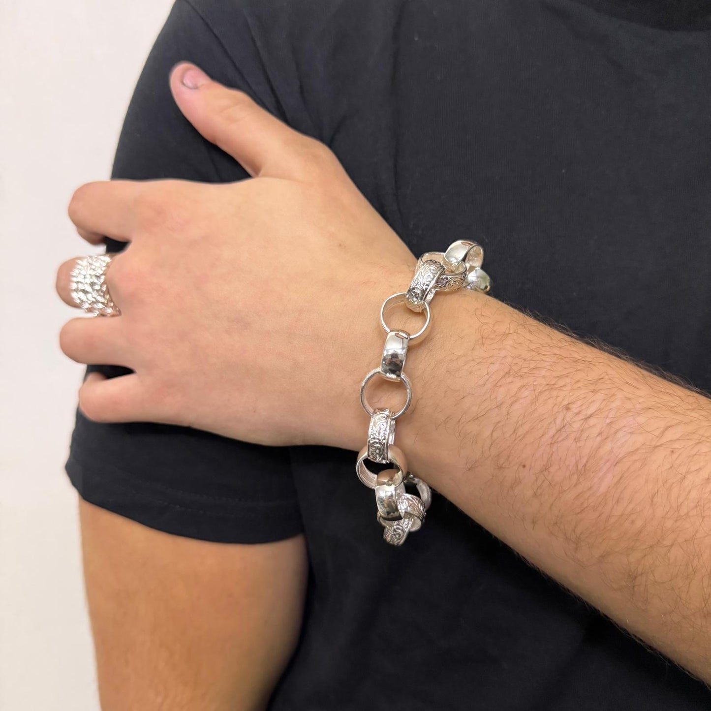 Silver Belcher Bracelet - 16mm