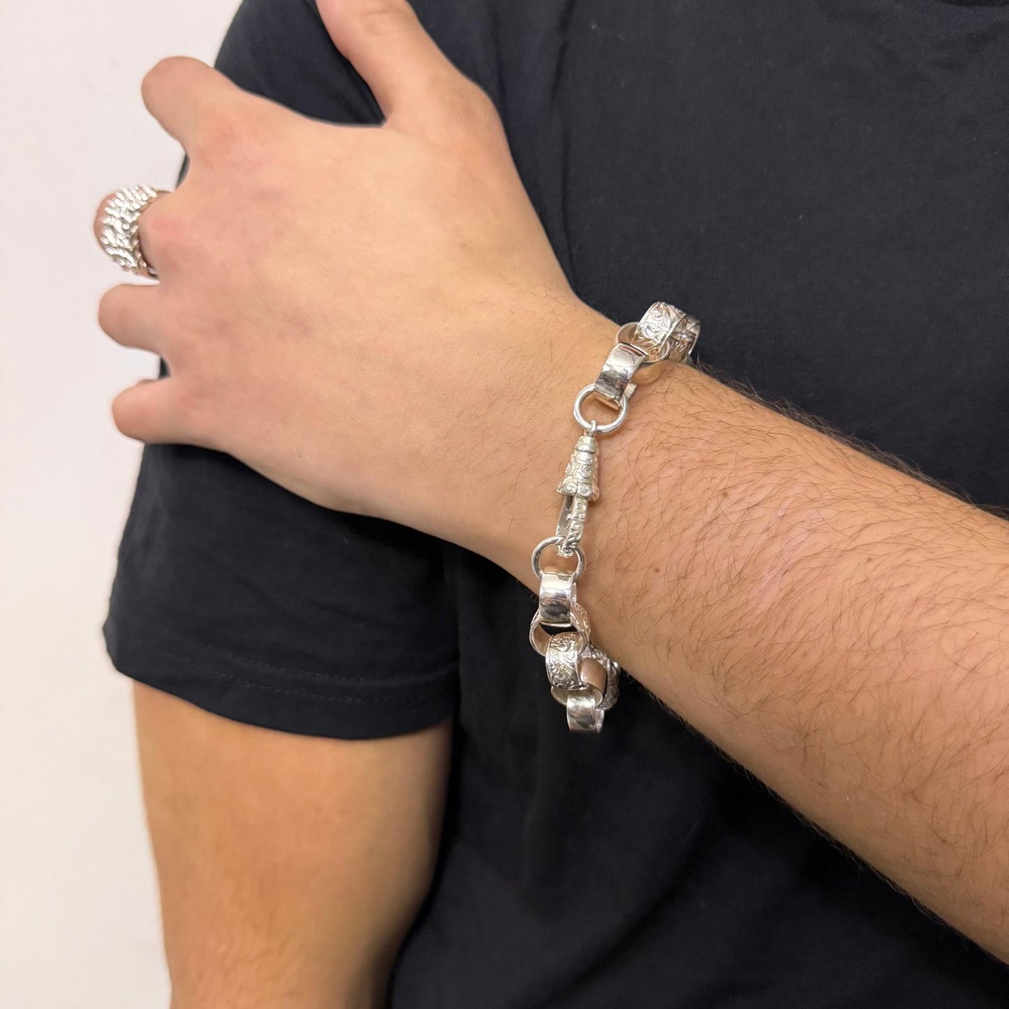 Silver Belcher Bracelet - 13mm