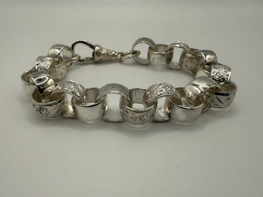 Silver Belcher Bracelet - 13mm