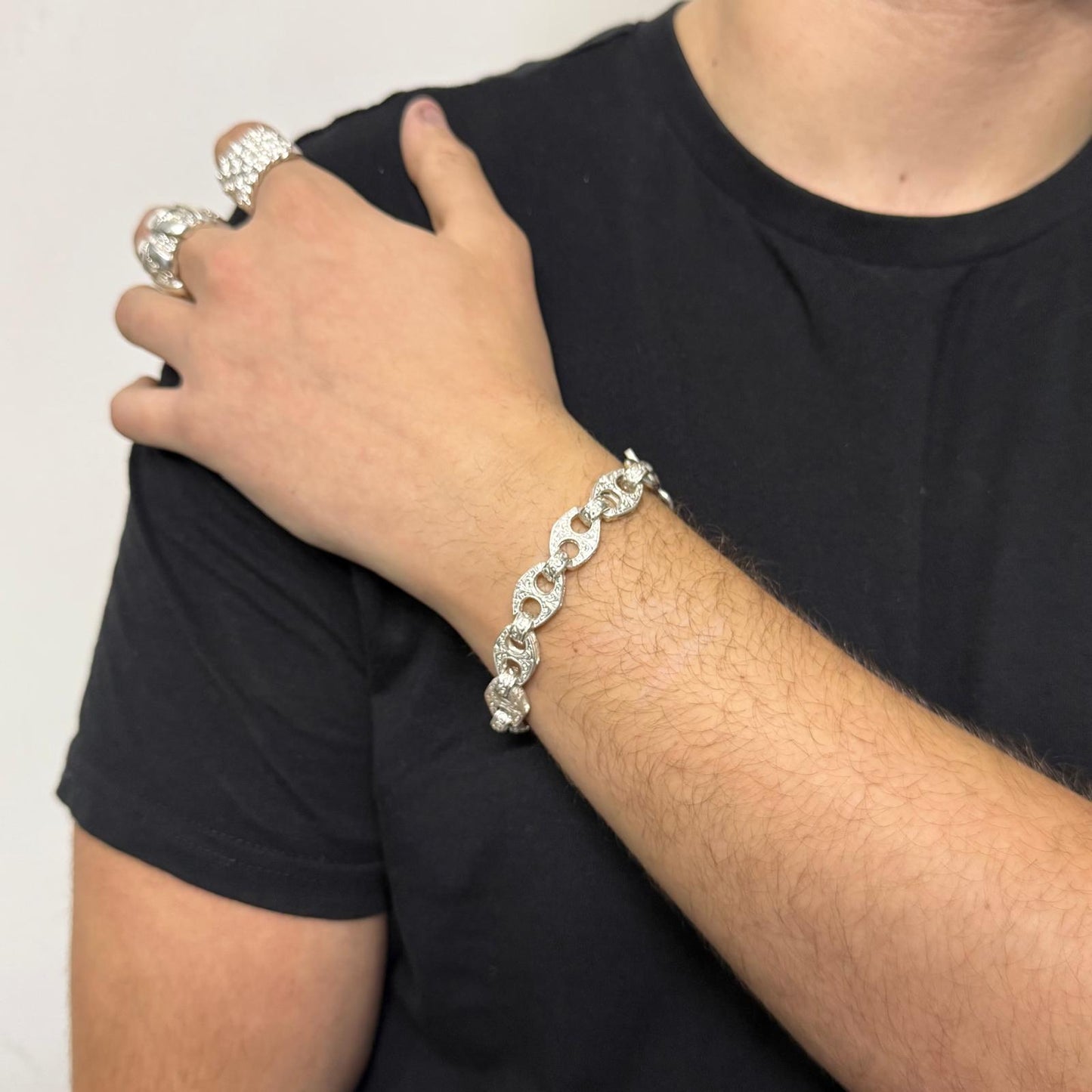 Silver Anchor Bracelet - 12mm