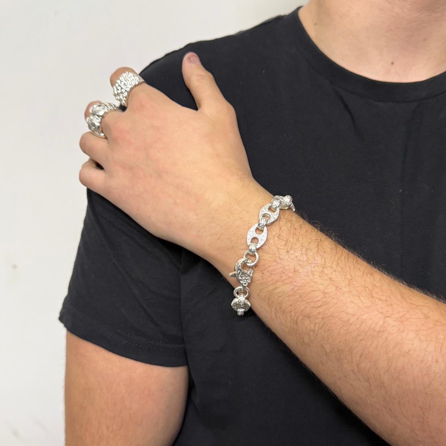 Silver Anchor Bracelet - 12mm