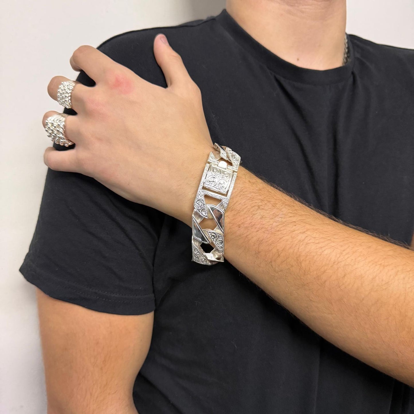 Silver Chaps Curb Bracelet - 25mm