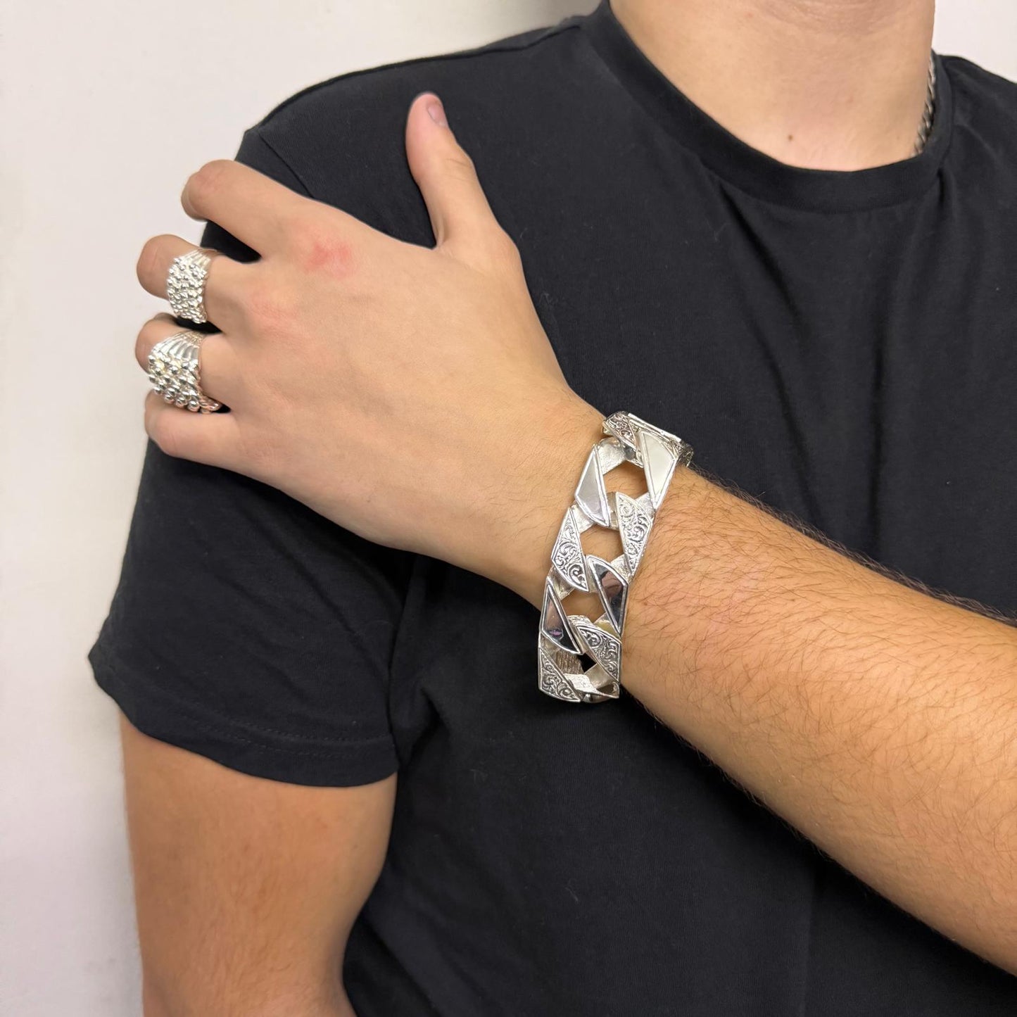 Silver Chaps Curb Bracelet - 25mm