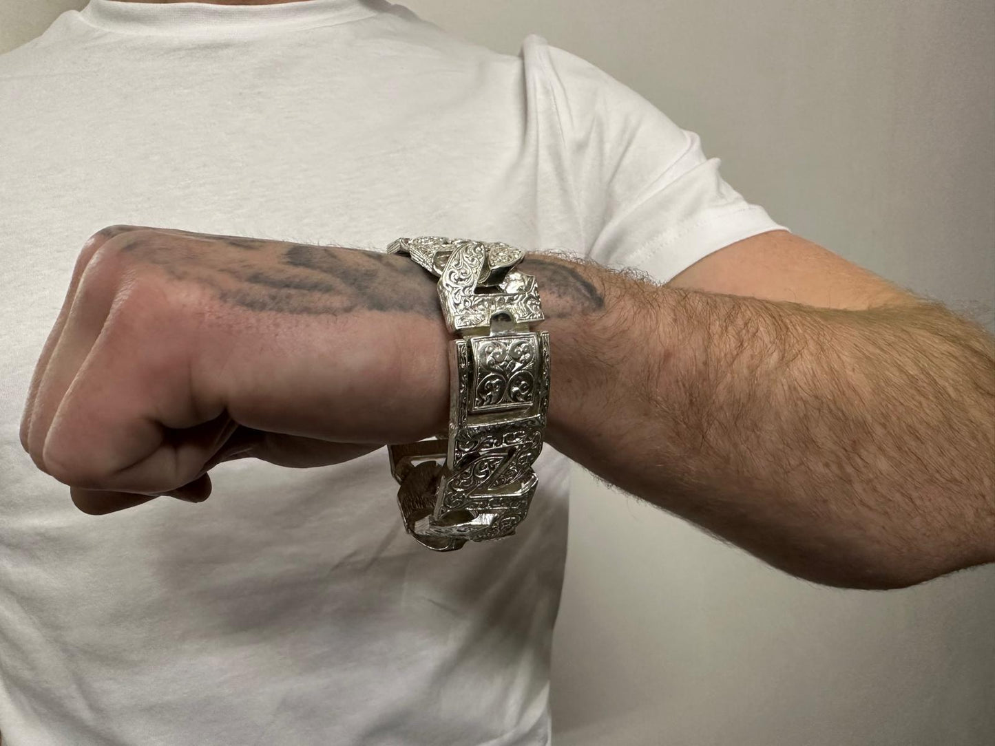 Silver Chaps Curb Bracelet