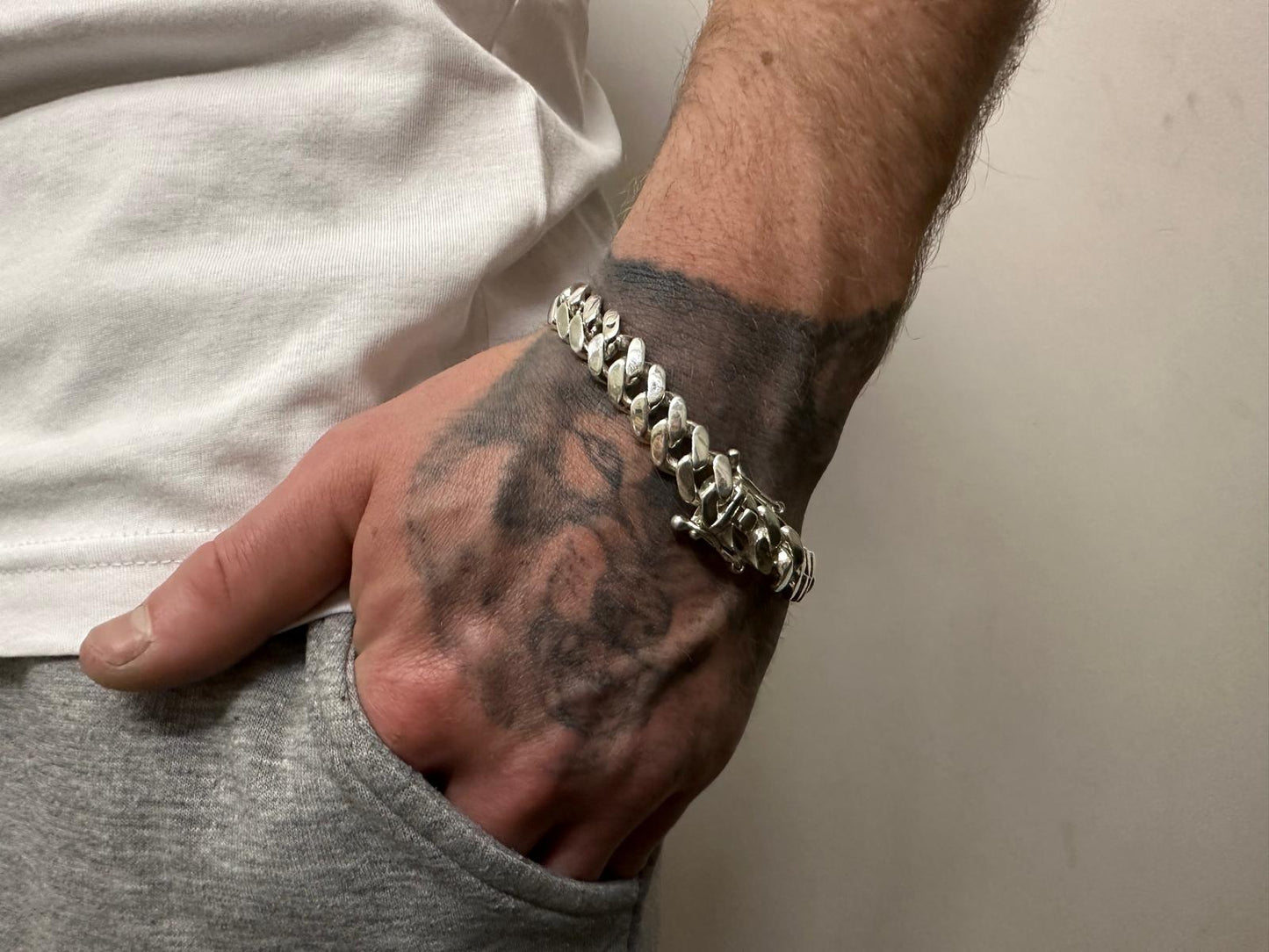 Silver Cuban Bracelets - 12mm