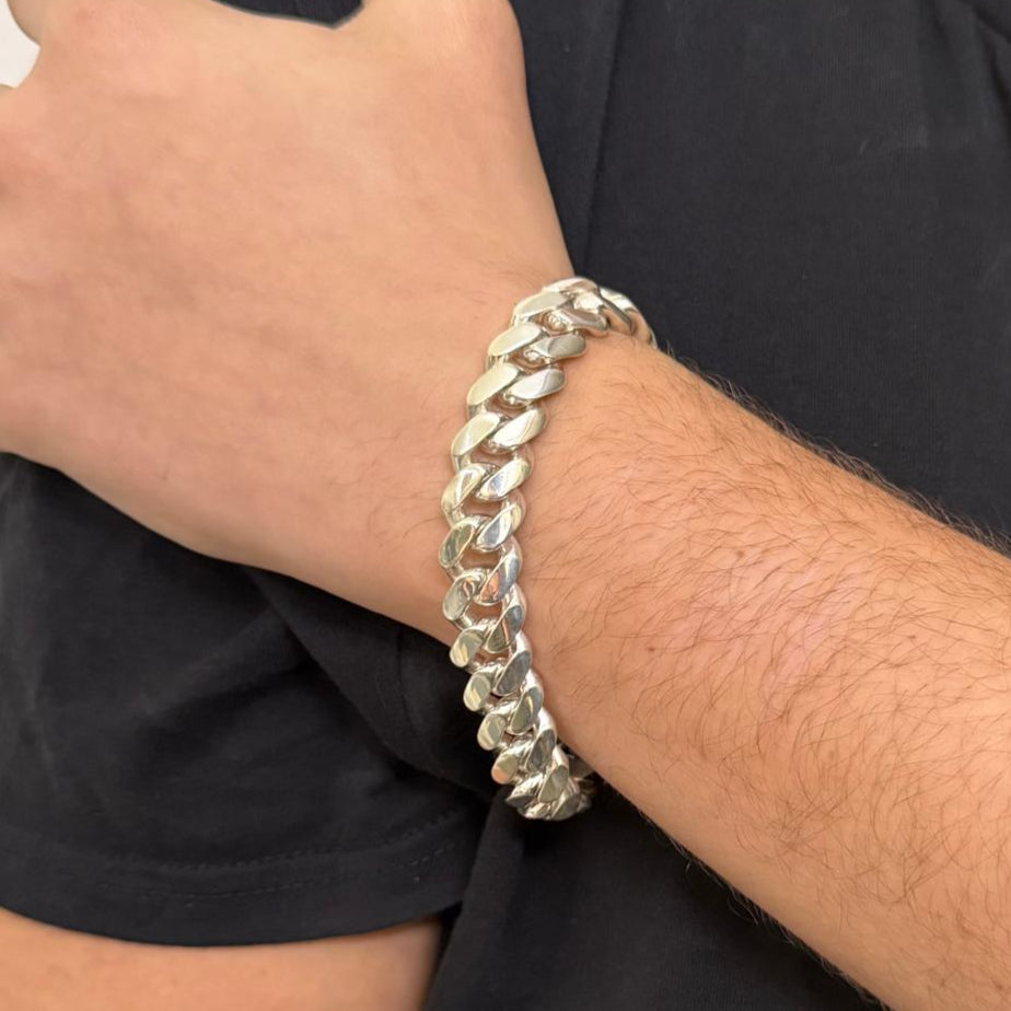 Silver Cuban Bracelet - 13.5mm