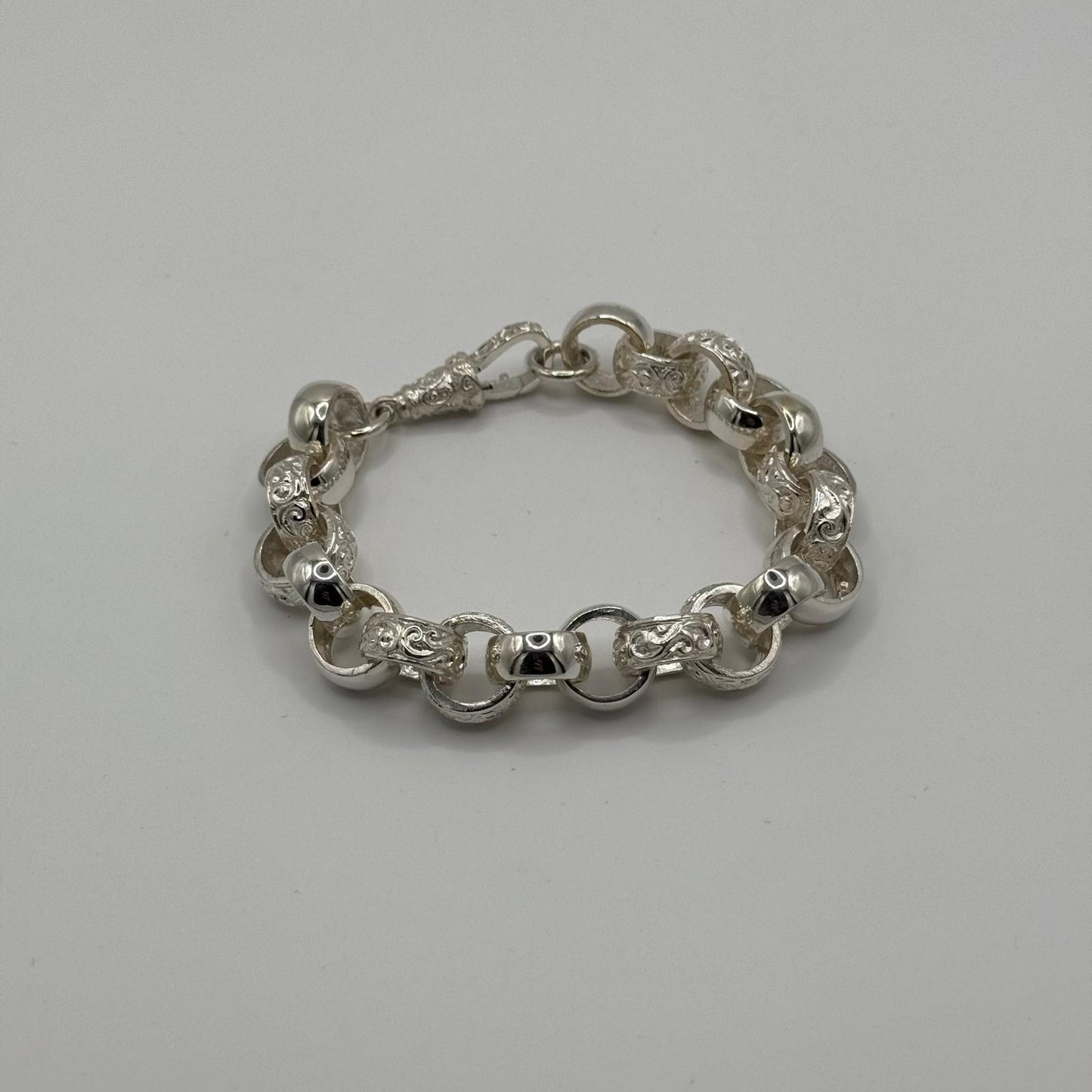 Silver Belcher Bracelet - 15mm