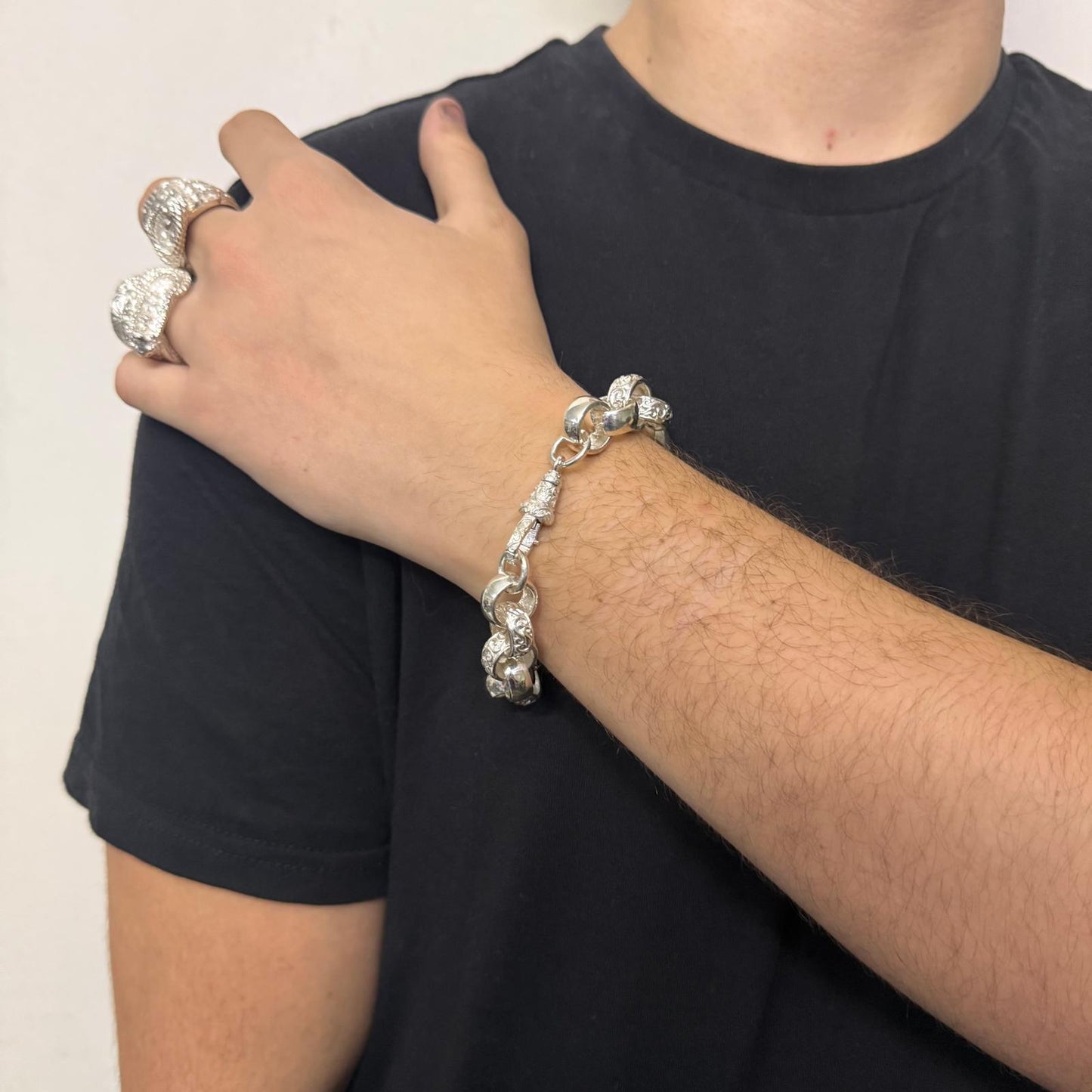 Silver Belcher Bracelet - 15mm