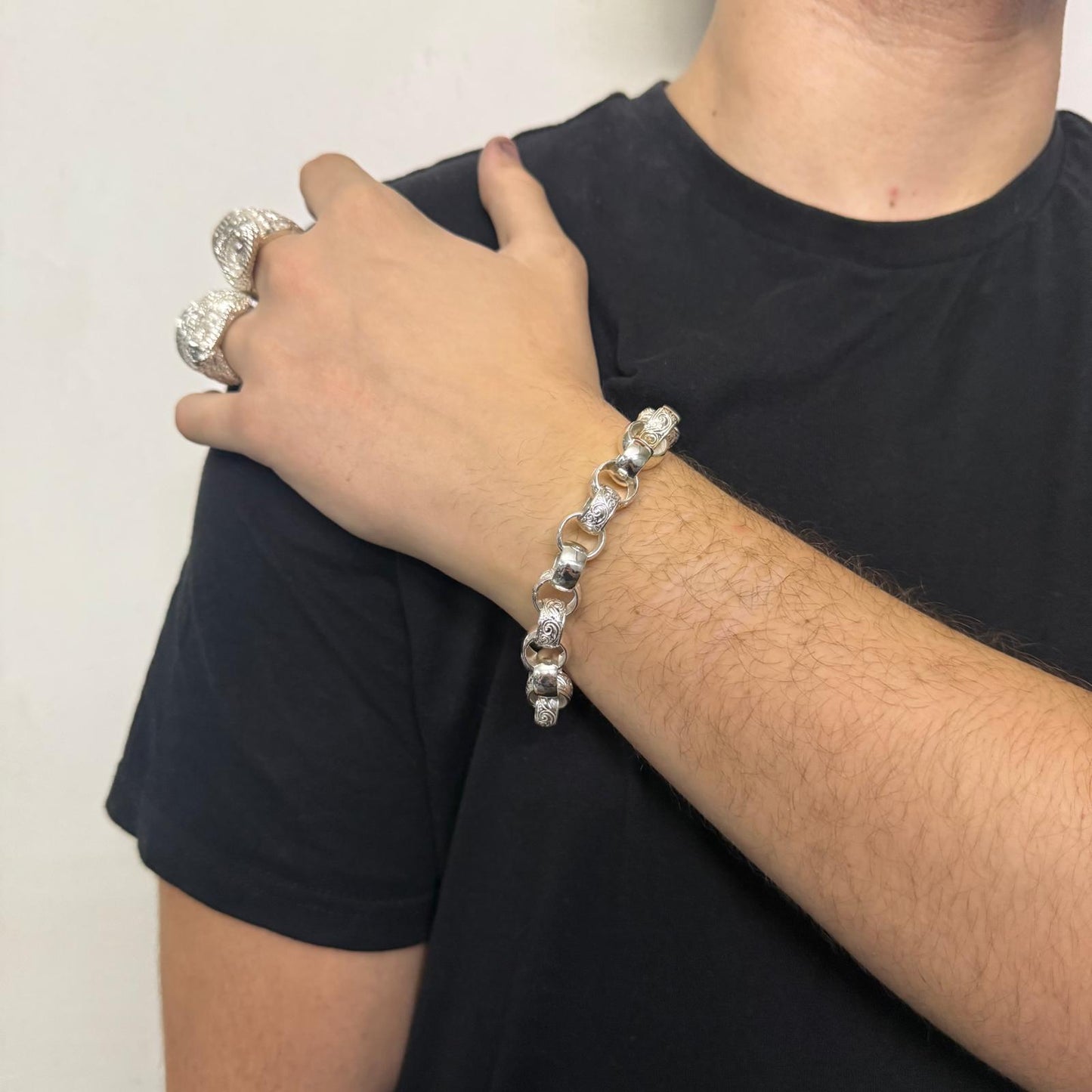 Silver Belcher Bracelet - 13mm