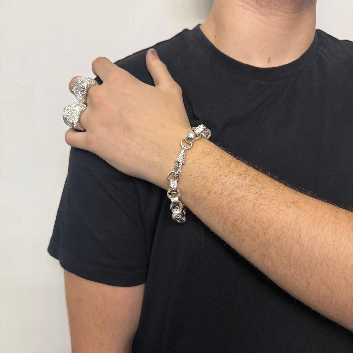 Silver Belcher Bracelet - 13mm