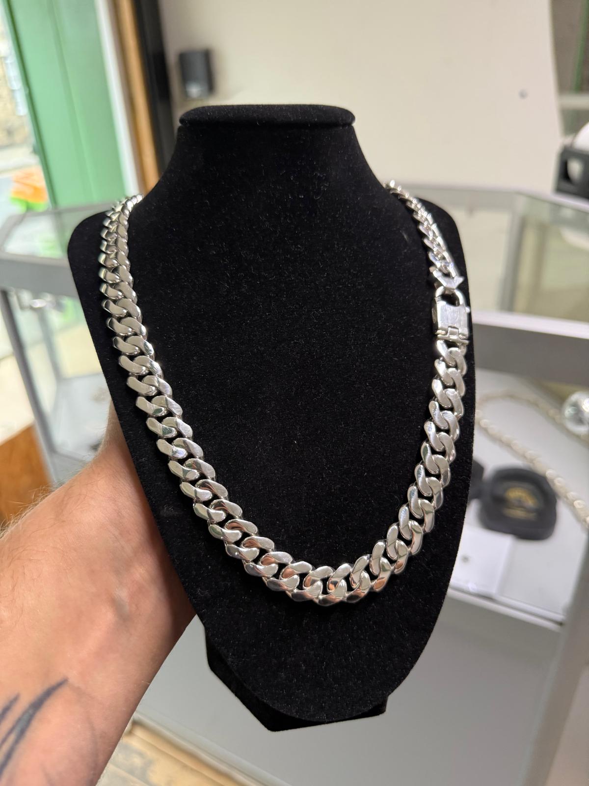 Silver Curb Chain 13mm