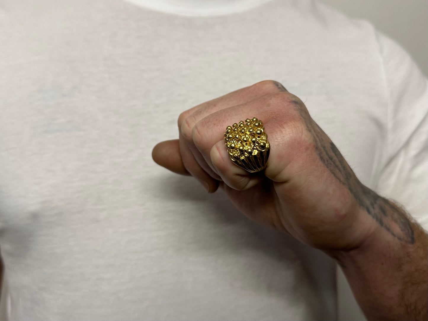 9CT Gold On Silver 5 Row Keeper Ring - All Sizes