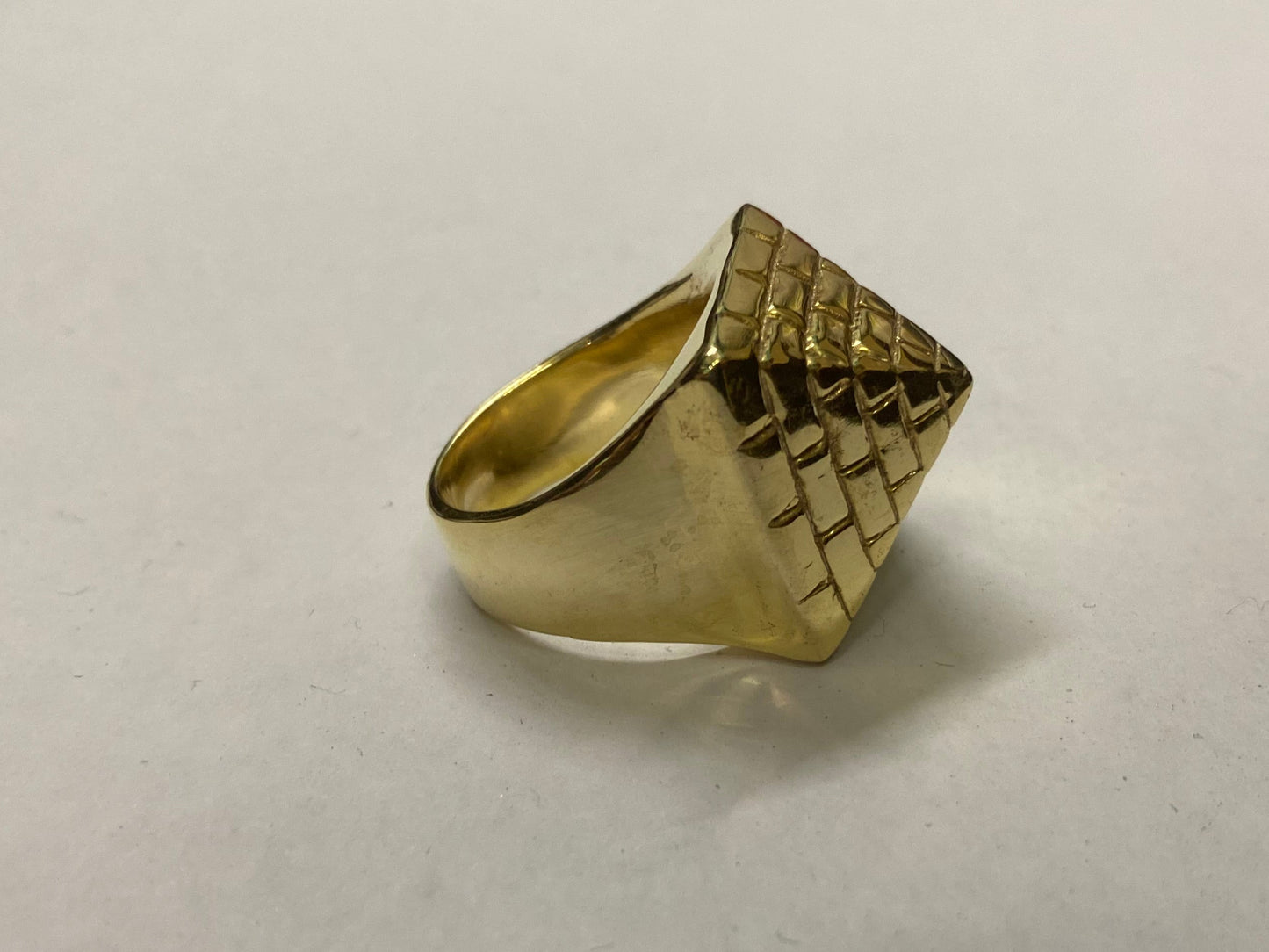 9ct Gold On Silver Pyramid Ring - All Sizes