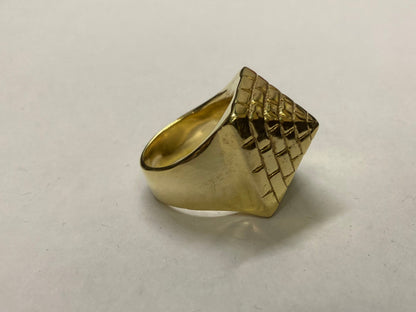 9ct Gold On Silver Pyramid Ring - All Sizes