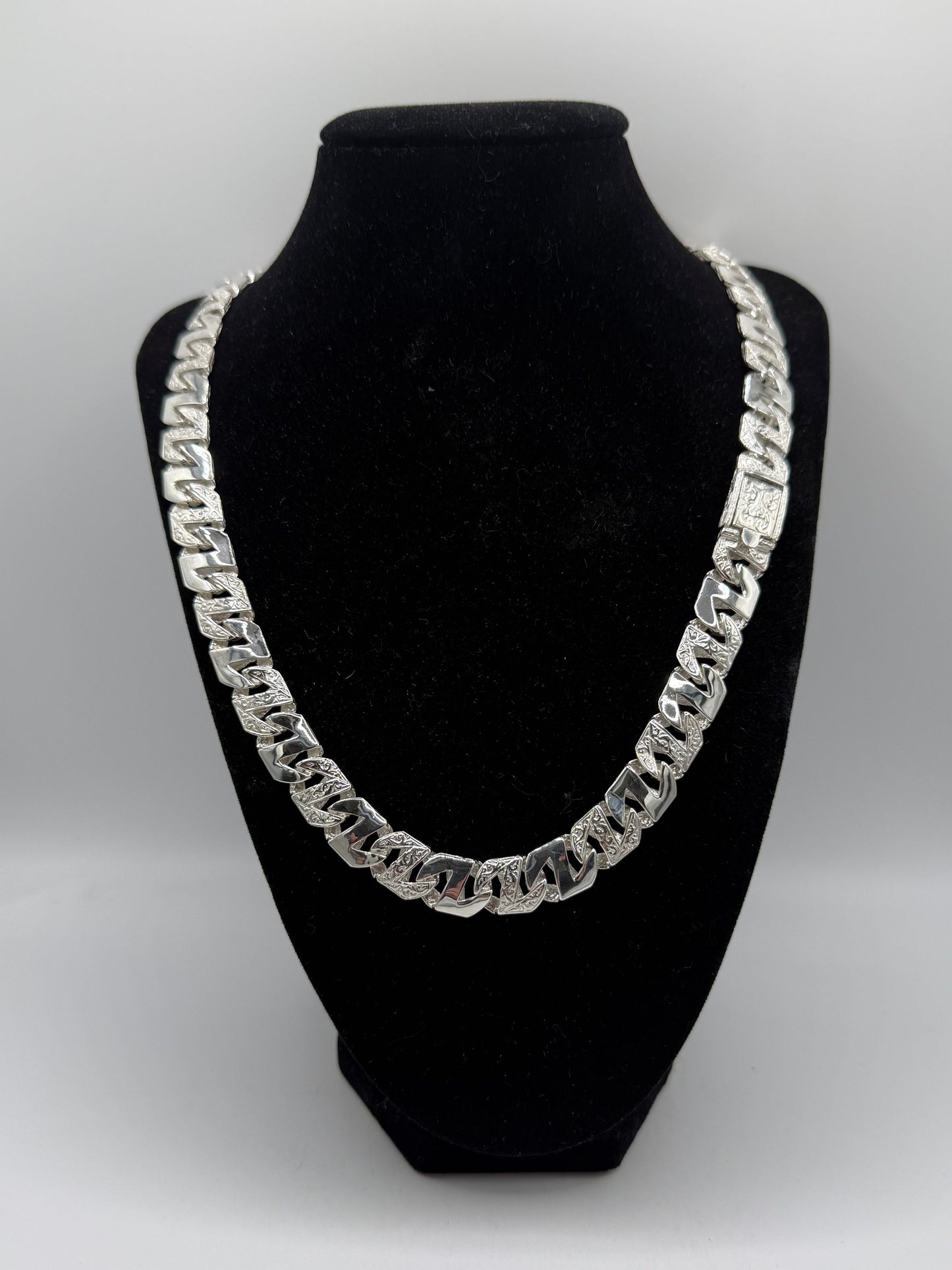 Silver Z link chaps chain - 11.5mm