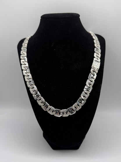Silver Z link chaps chain - 11.5mm