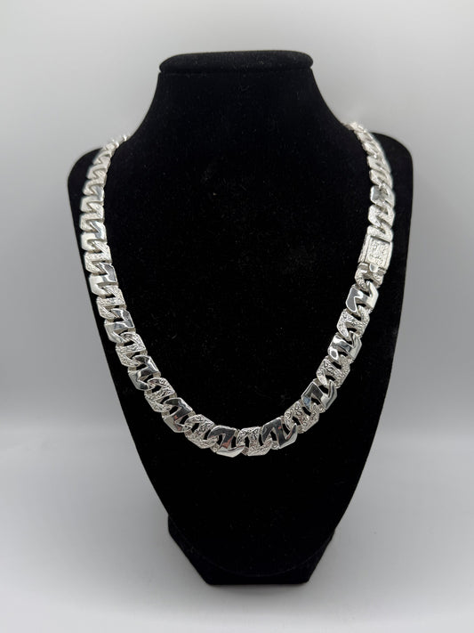 Silver Z link chaps chain - 11.5mm