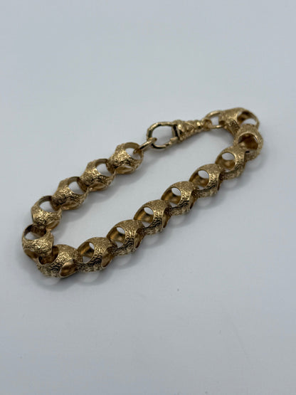 9ct Gold On Silver 13mm Acorn Bracelet