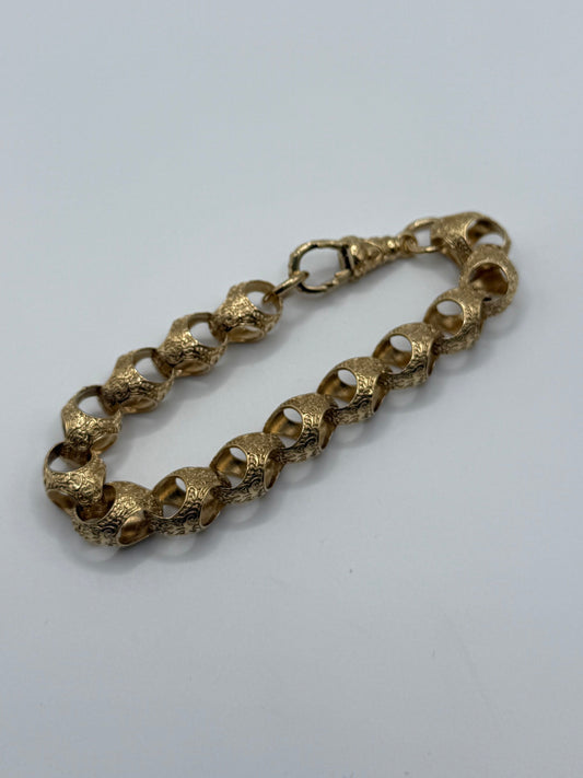 9ct Gold On Silver 13mm Acorn Bracelet