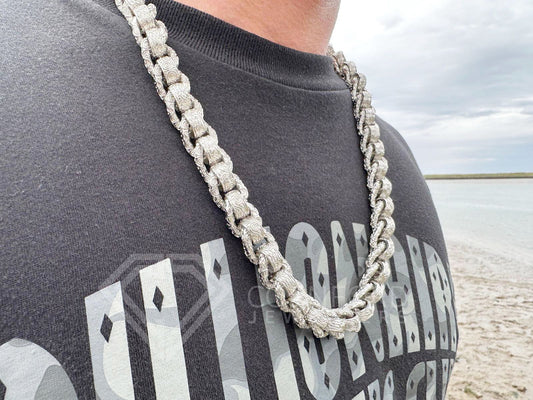 Silver mens rollerball chain - 15mm