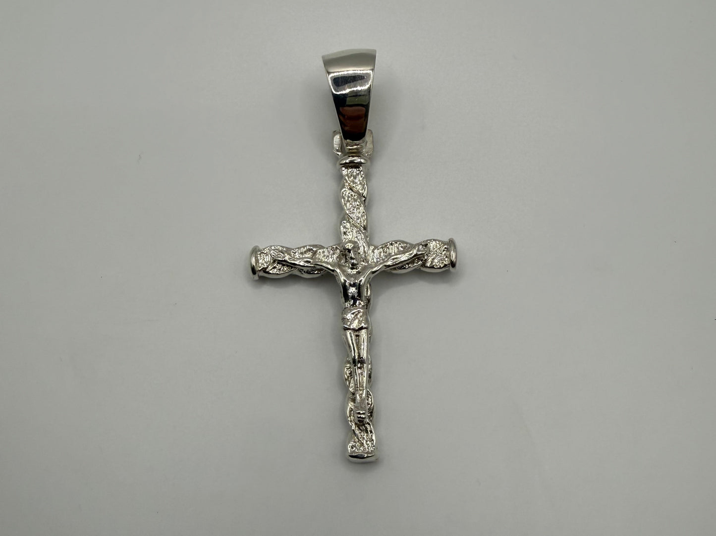 Silver Cross Pendant Mens - Large Bail