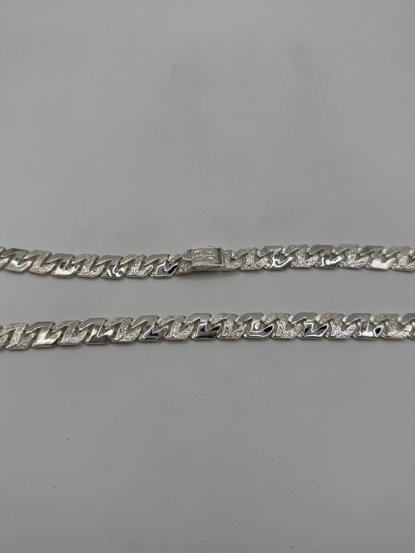 Silver Z link chaps chain - 11.5mm