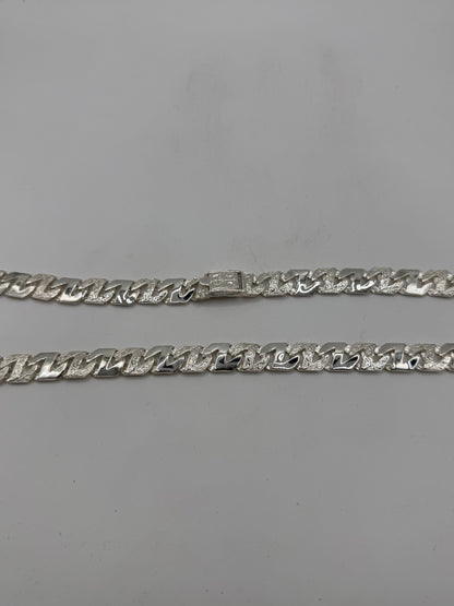 Silver Z link chaps chain - 11.5mm