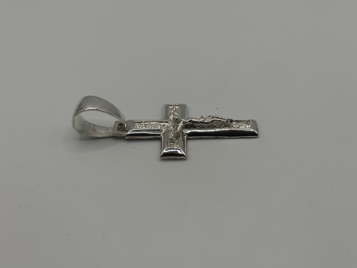 Silver crucifix pendant - large bail