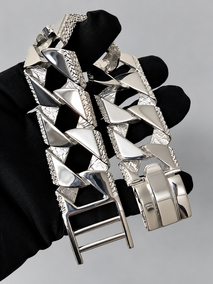 Silver 30mm chaps bracelet