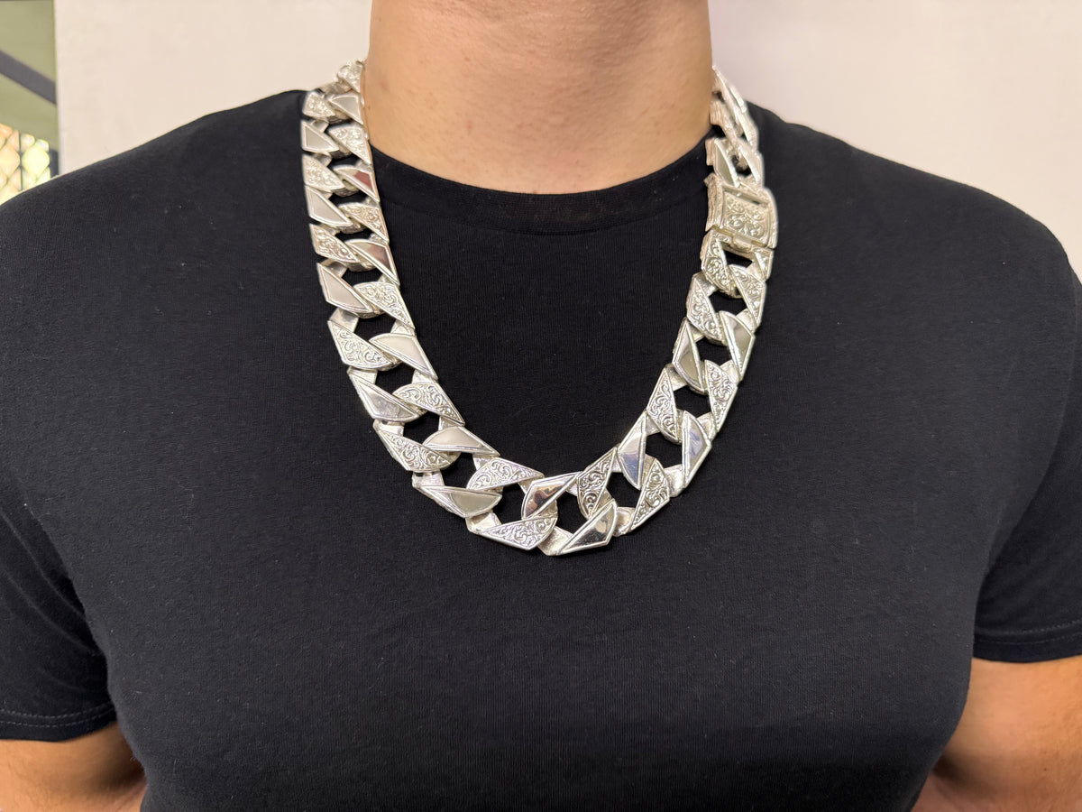 Silver 20mm Mens Chaps Chain