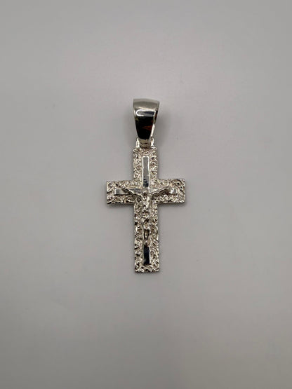 Silver Cross Pendant Mens - Large Bail