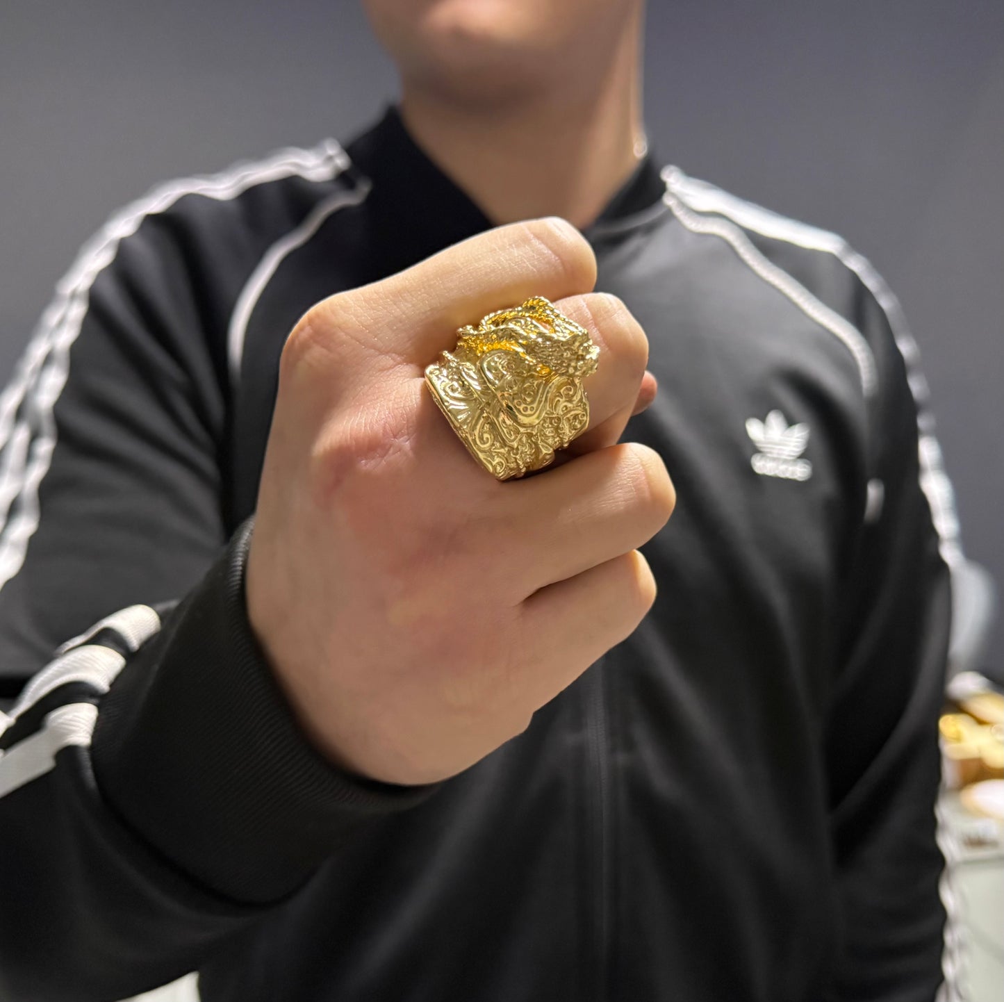 Saddle ring - 9ct gold on Silver