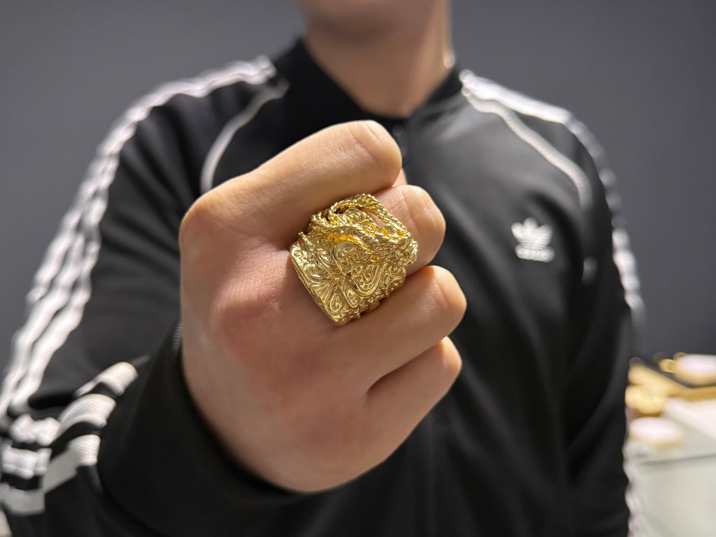 Saddle ring - 9ct gold on Silver